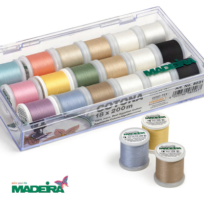 Madeira Essentials Thread Set – Cotona No. 80 & Aerofil 120 (36 Spools Total)