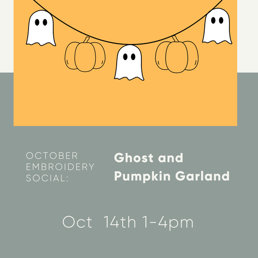 October Embroidery Social - In Person Class (SLC-EC11) Tuesday October 14th, 2025