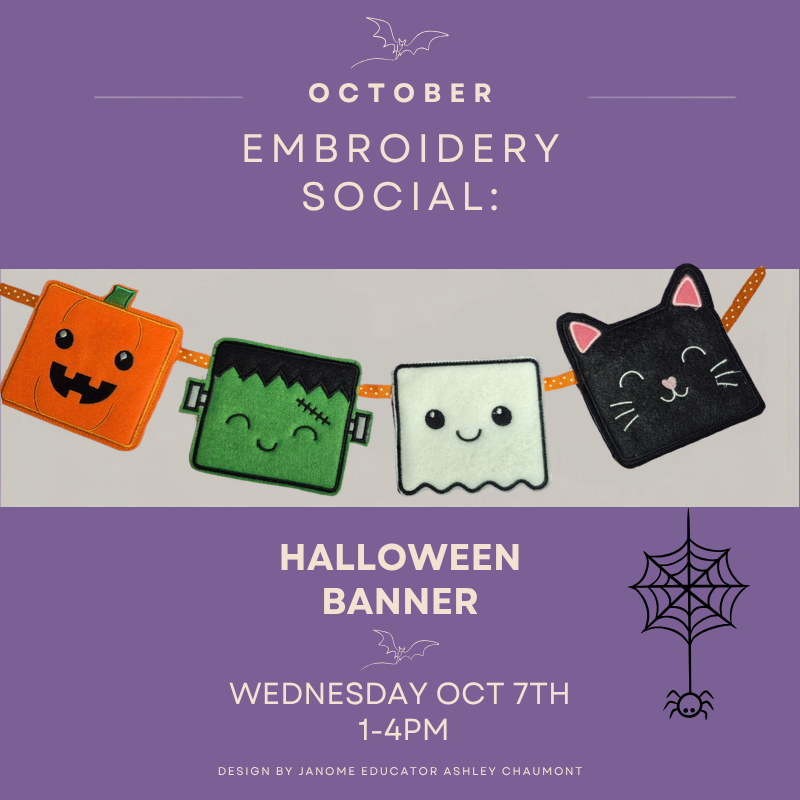 October Embroidery Social - In Person Class (SLC-EC11) Wednesday October 7th, 2026