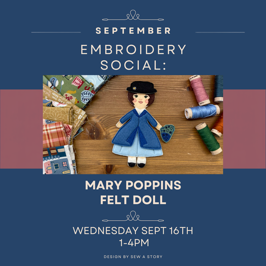 September Embroidery Social - In Person Class (SLC-EC10-2026) Wednesday September 16th, 2026
