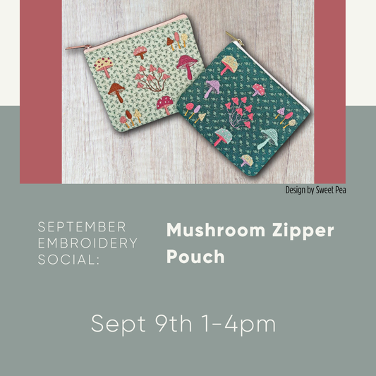 September Embroidery Social - In Person Class (SLC-EC10) Tuesday September 9th, 2025