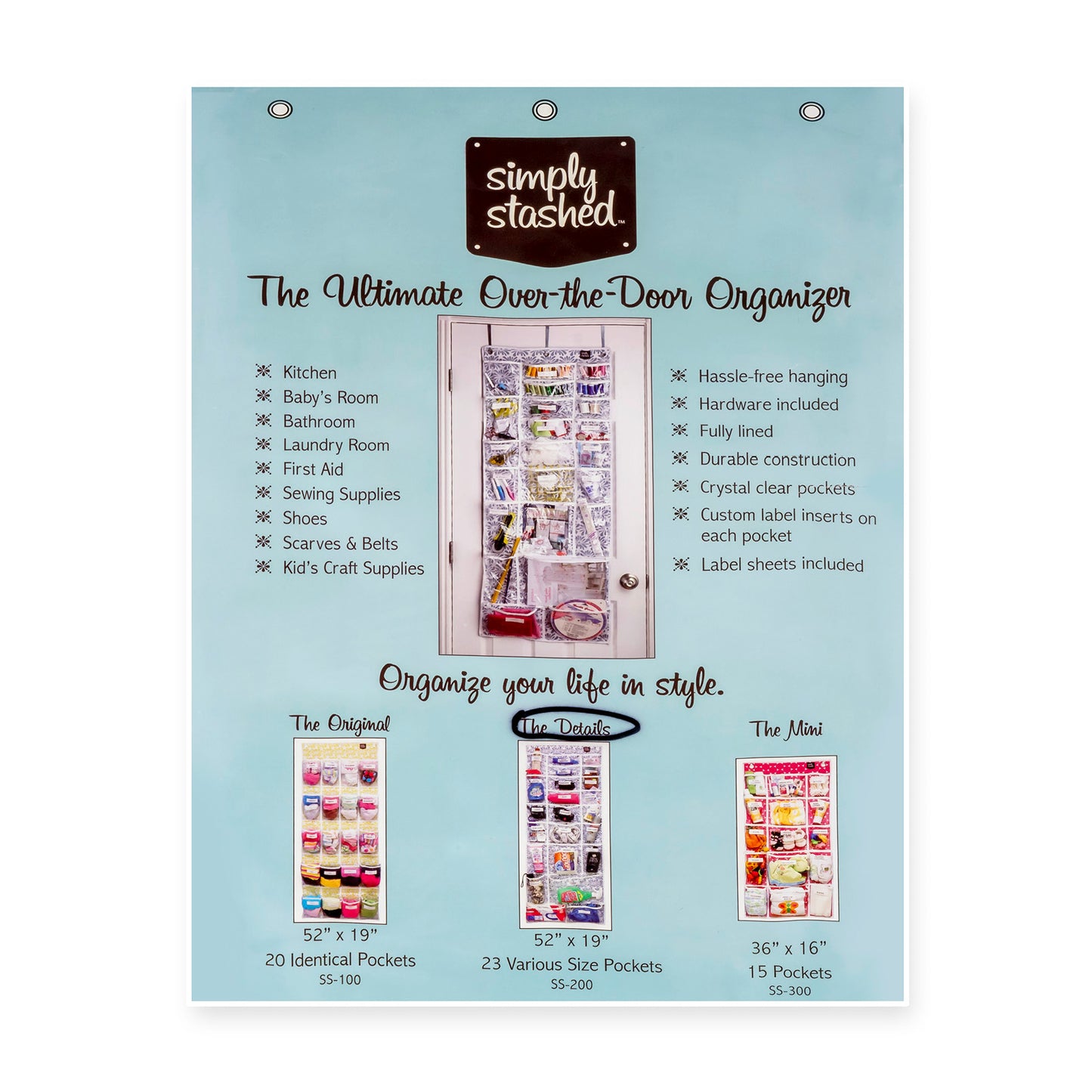 Simply Stashed Over-the-Door Organizer – 23 Pockets Stylish Storage, Wherever You Need It