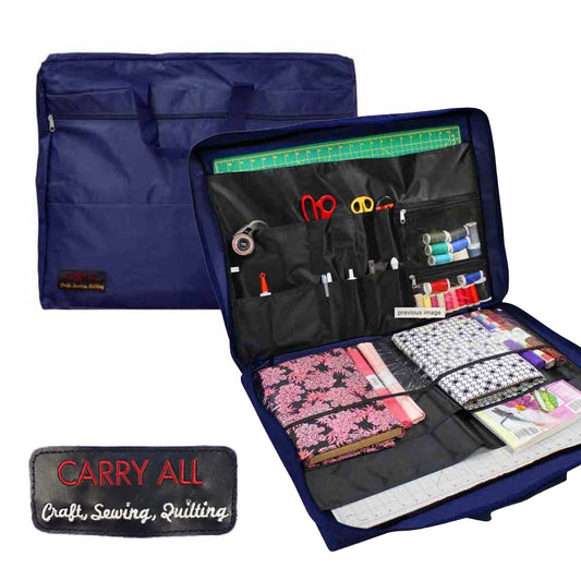 Quilting Accessory Tote - Fits Cutting Mats & Supplies with 18 Pockets